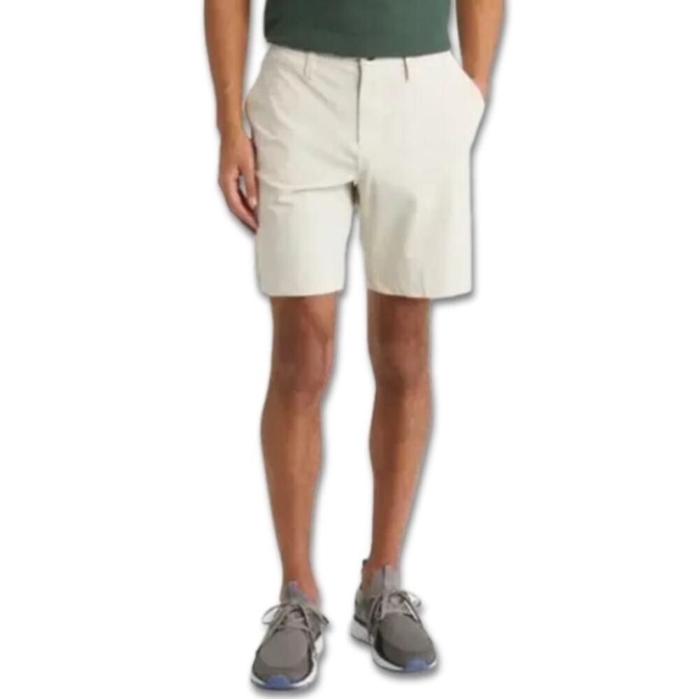 Zella Casual Short Front Pocket Nylon Blend Fabric Off White/Beige Men's 40 NWOT
